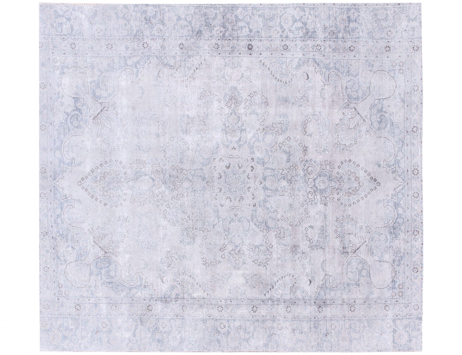 Quadrat  vintage teppich  blau <br/>210 x 210 cm