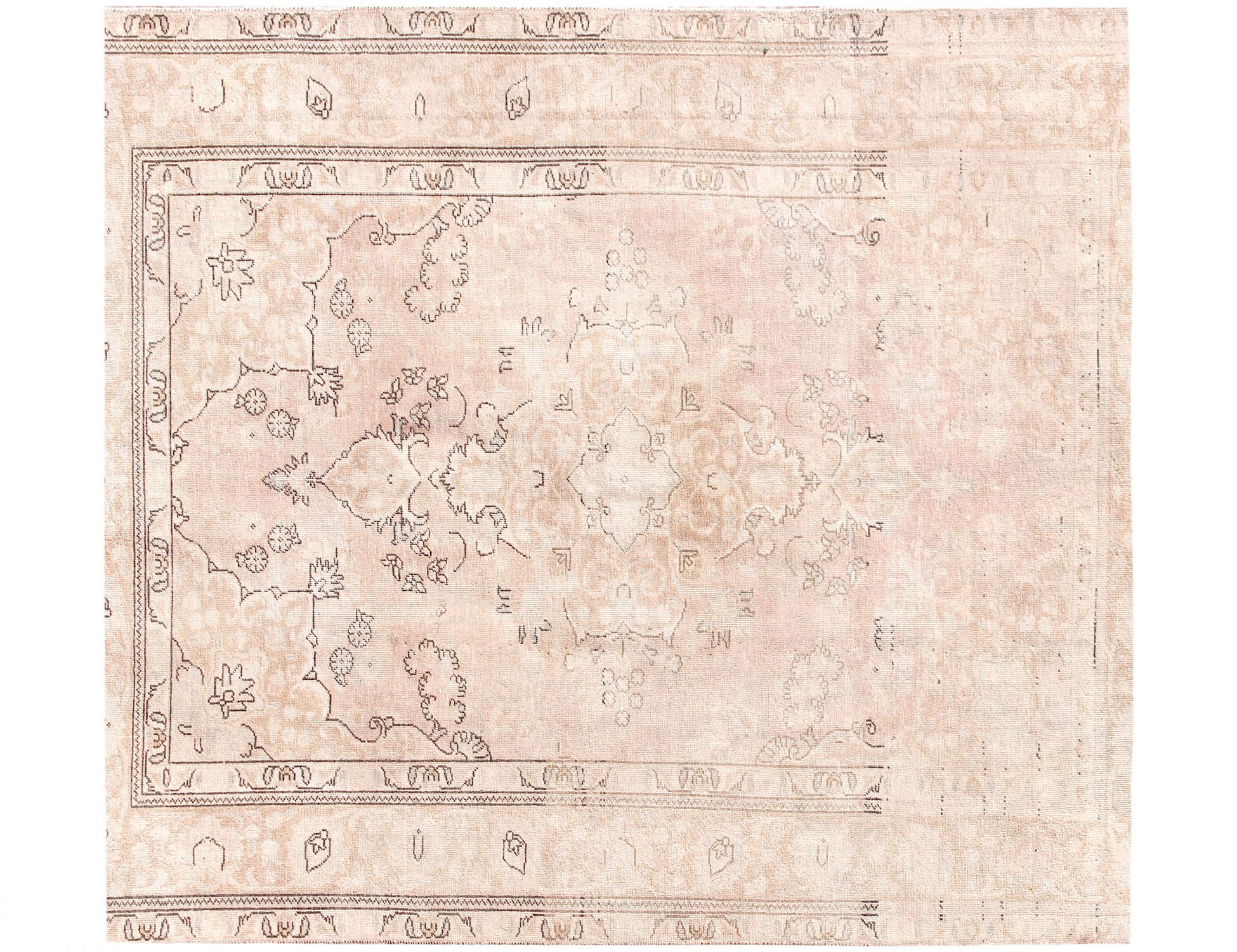 Quadrat  Vintage Teppich  beige <br/>195 x 195 cm