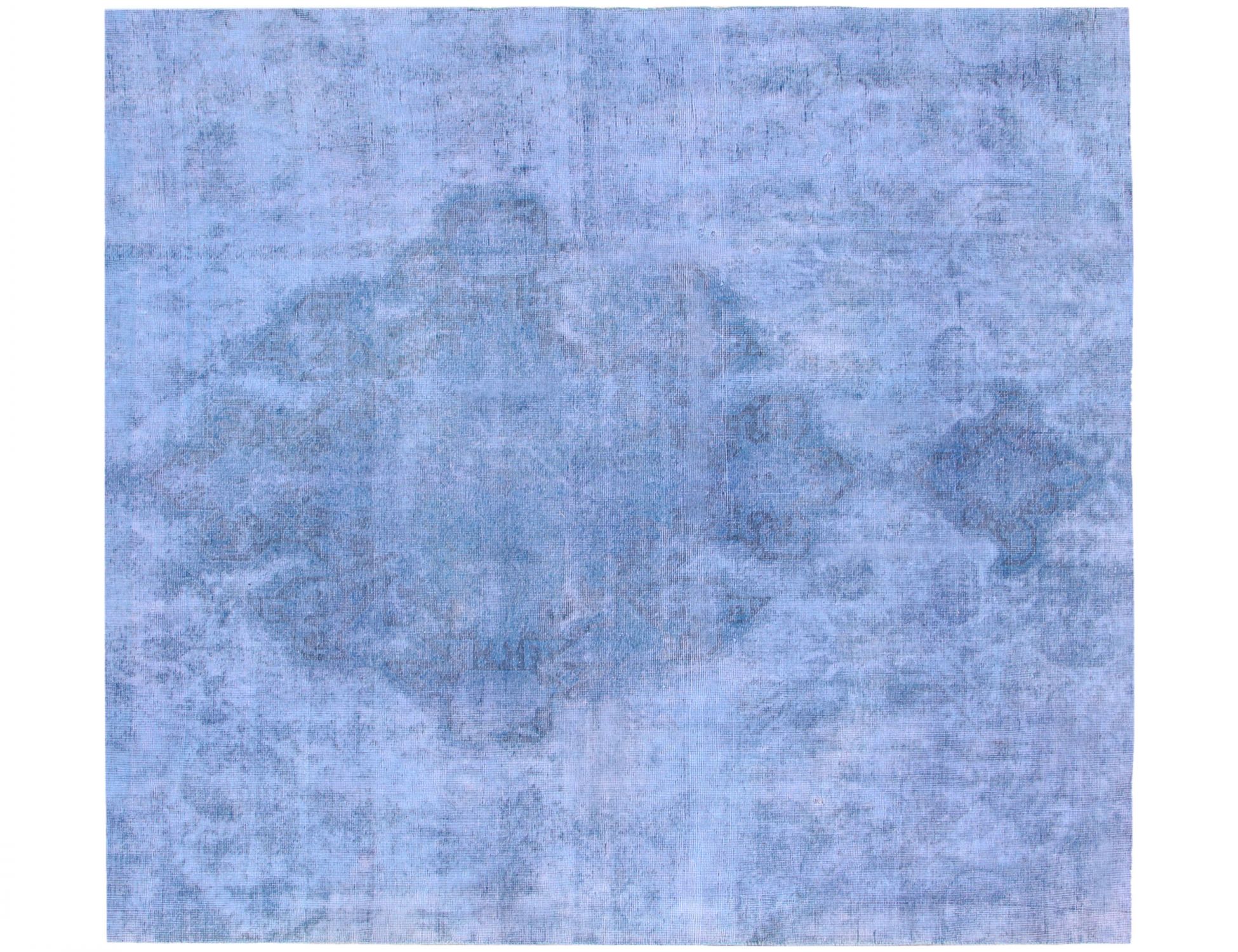 Quadrat  Vintage Teppich  blau <br/>200 x 200 cm
