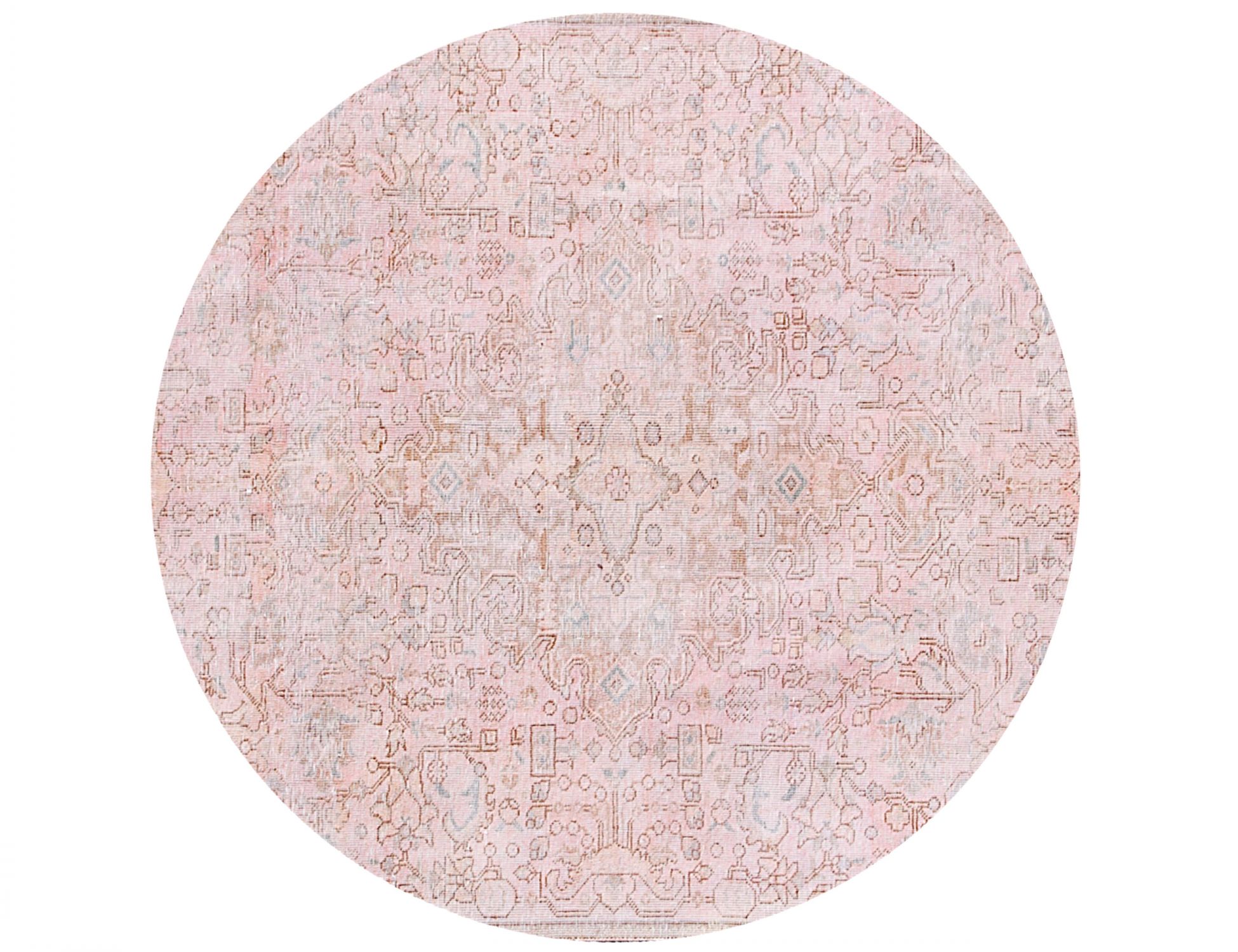 Rund  Vintage Teppich  rosa <br/>170 x 170 cm
