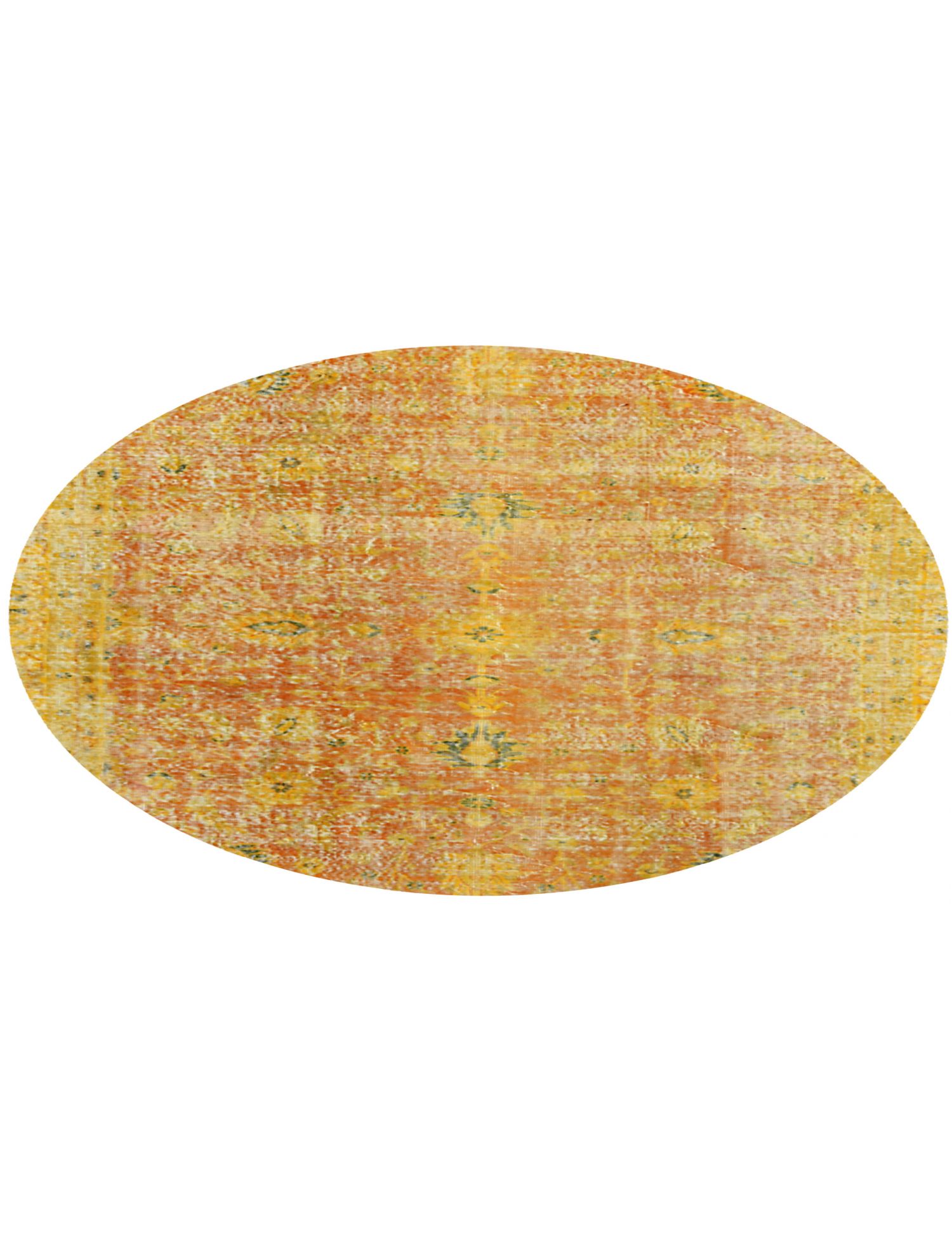 Rund Vintage Teppich  gelb <br/>177 x 177 cm