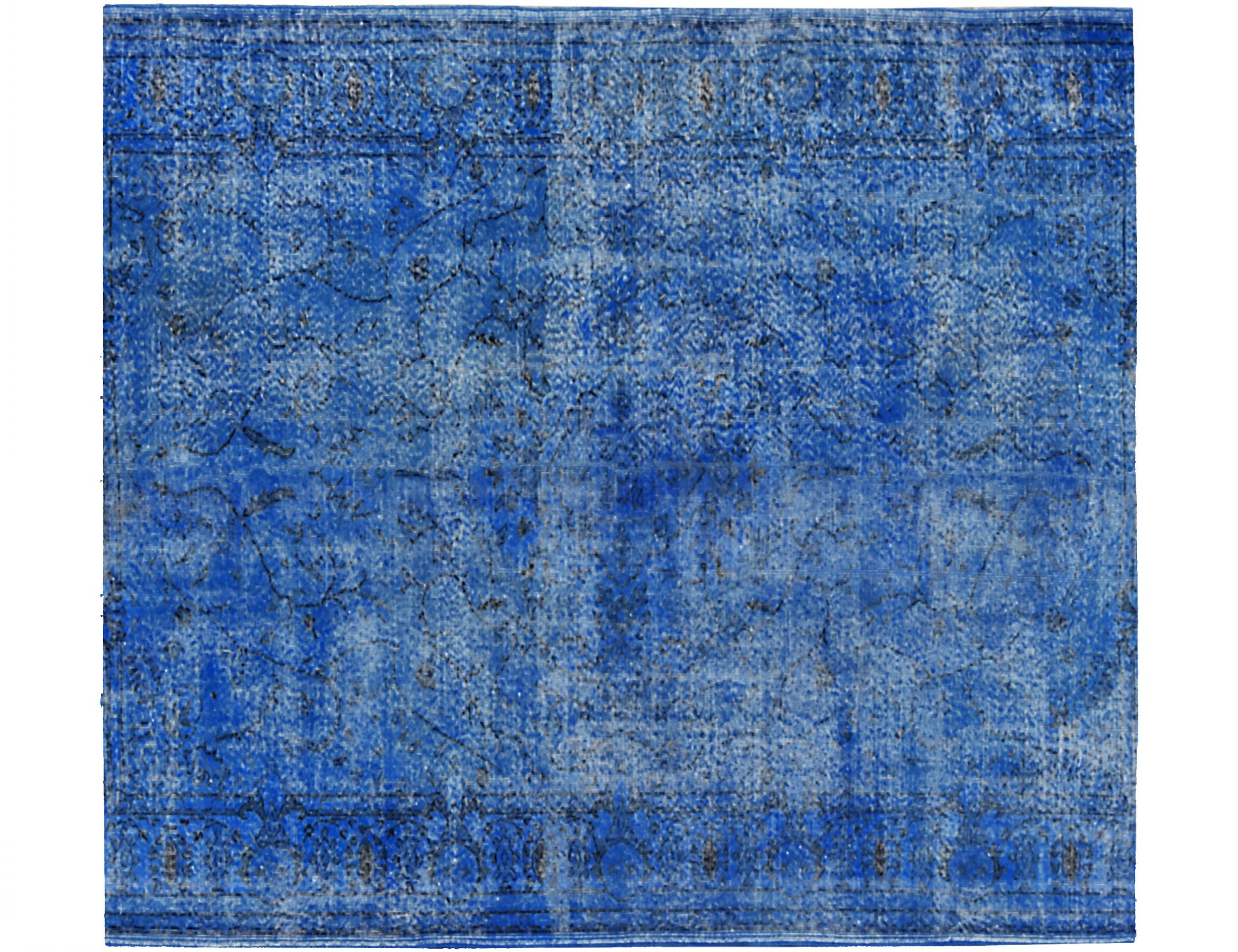 Quadrat Vintage Teppich  blau <br/>189 x 189 cm