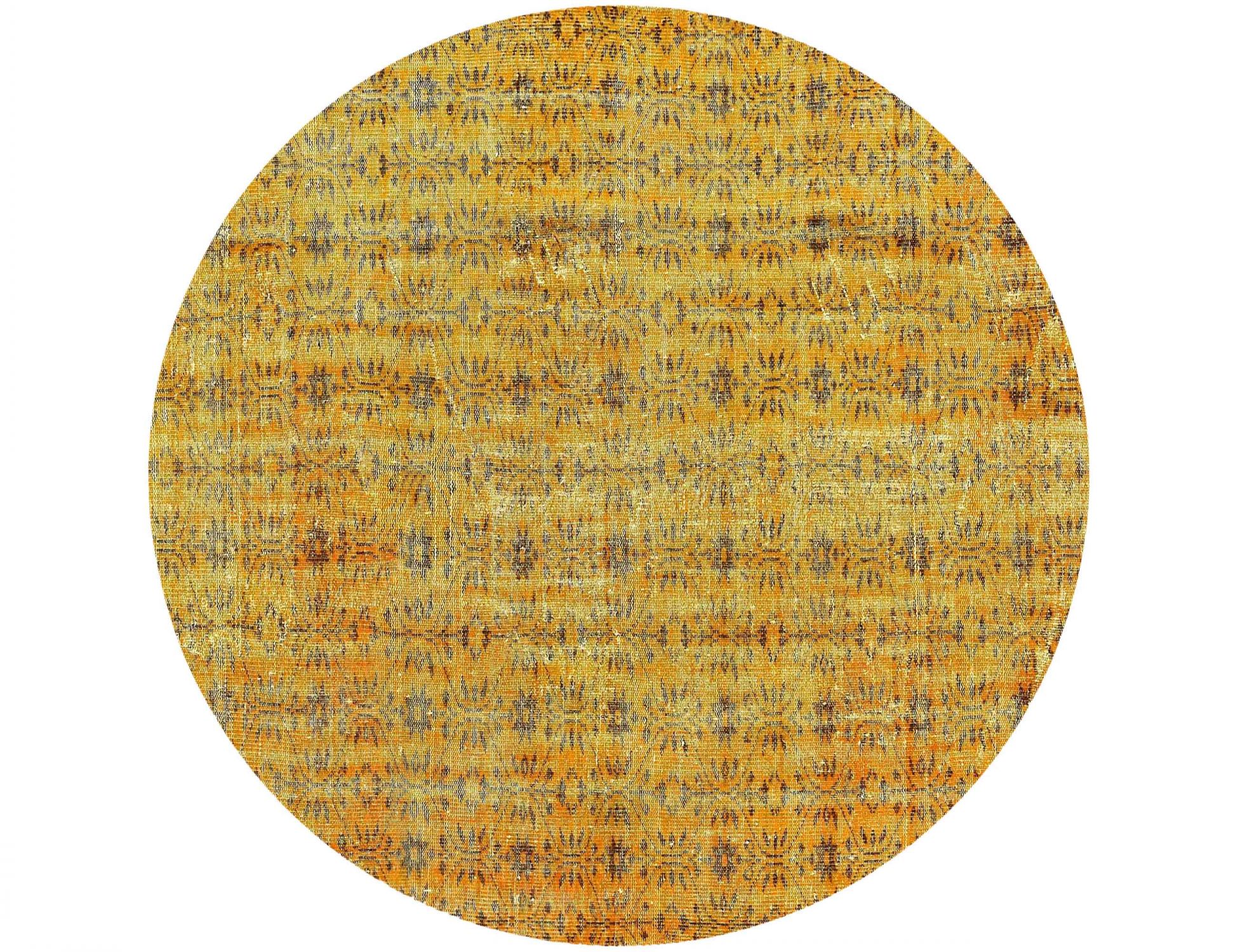 Rund Vintage Teppich  gelb <br/>181 x 181 cm