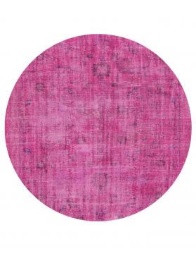 Vintage Teppich rund 252 x 252 rosa