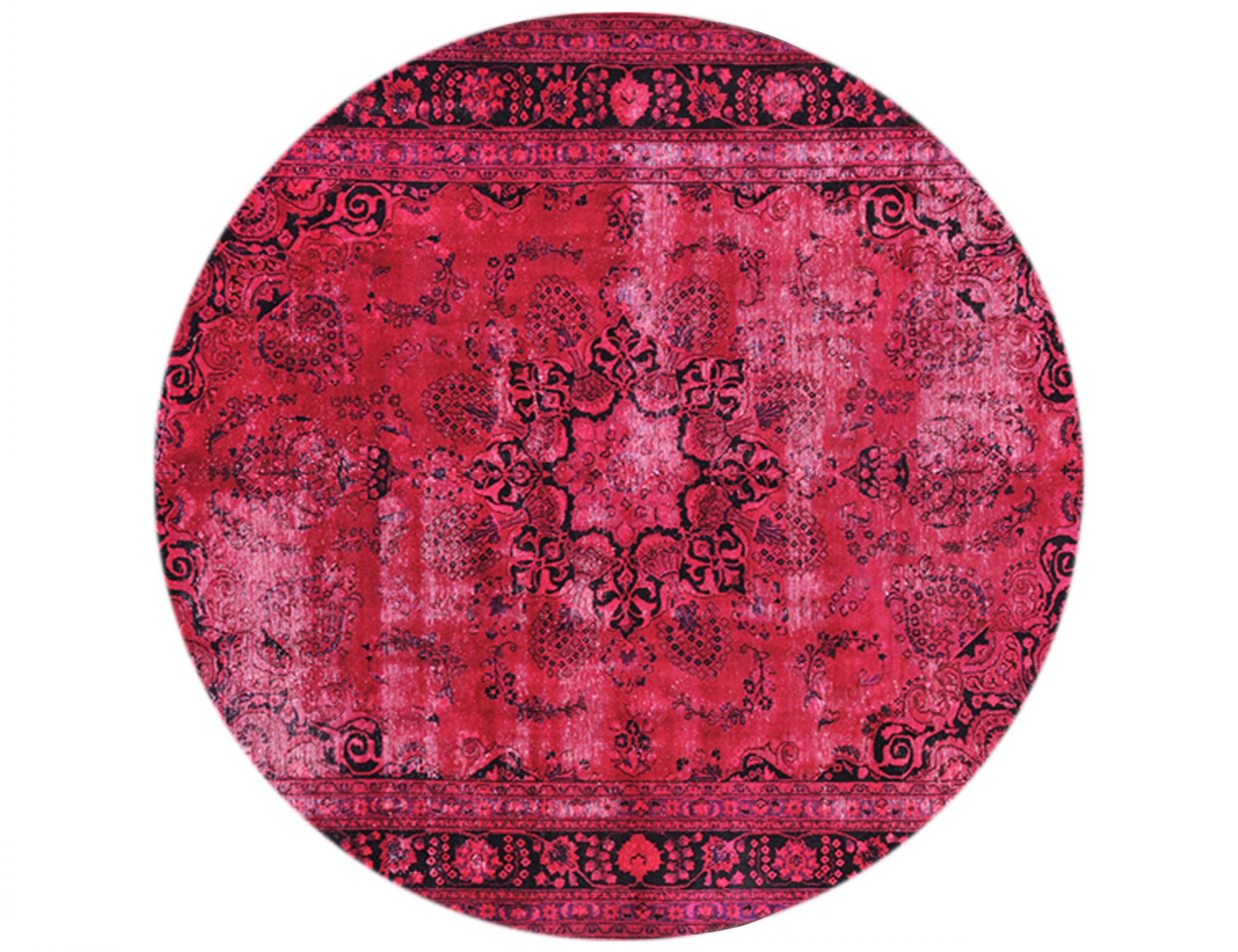 Rund Vintage Teppich rund  rot <br/>290 x 290 cm