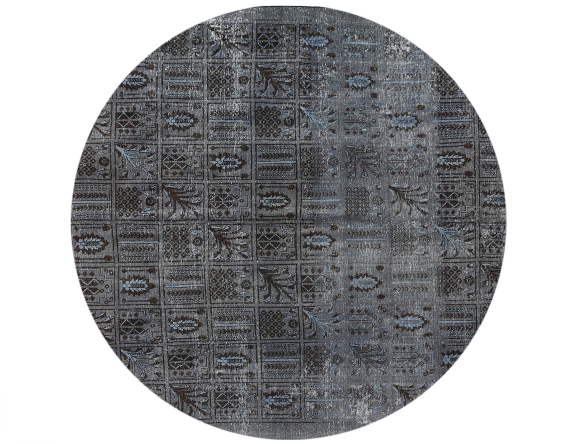 Rund Vintage Teppich rund  blau <br/>281 x 281 cm