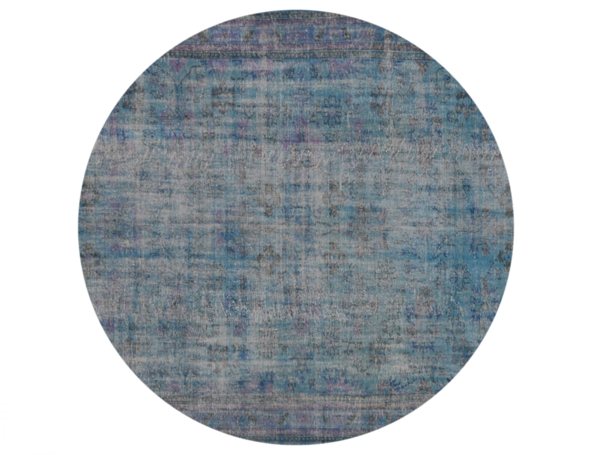 Rund Vintage Teppich rund  blau <br/>253 x 253 cm