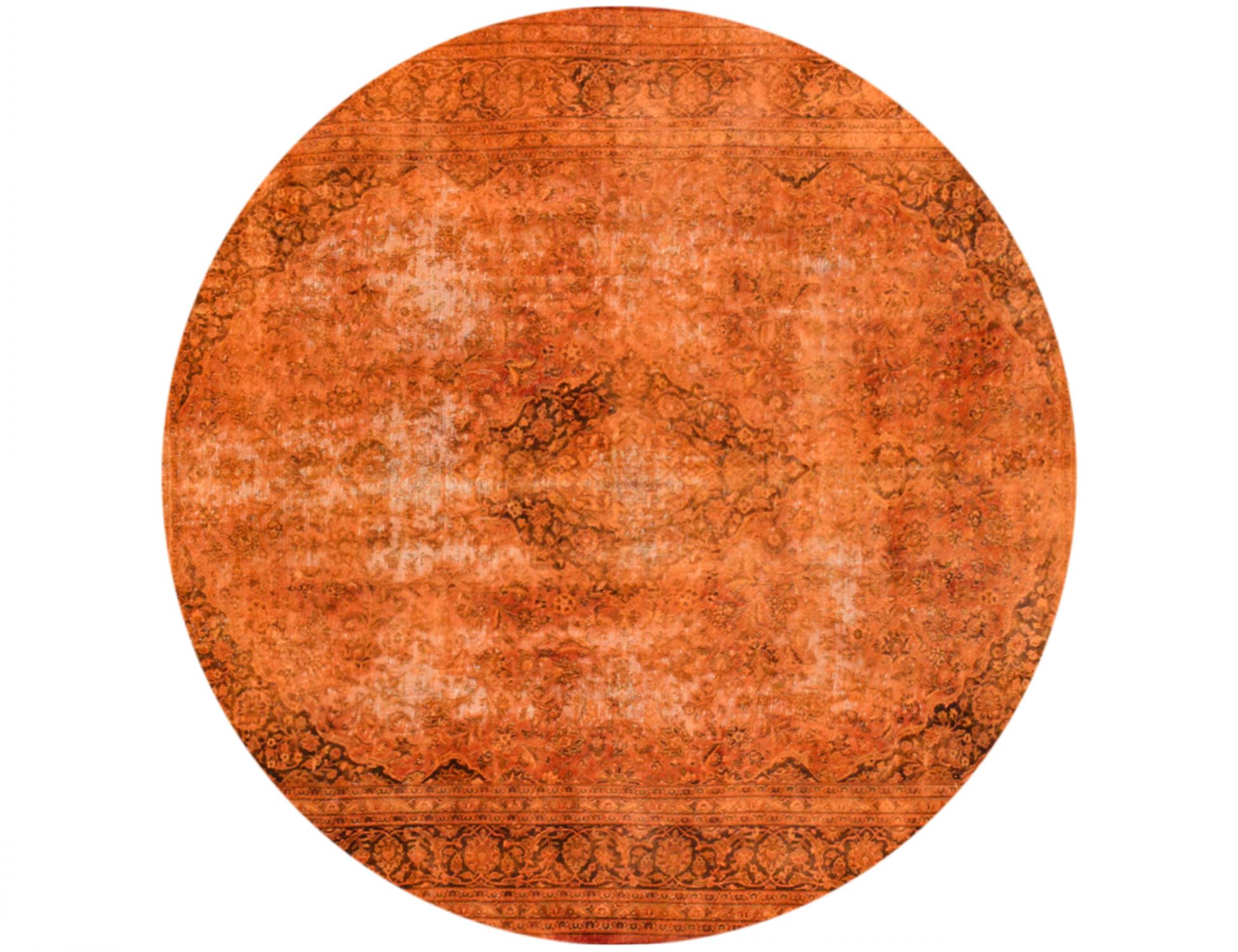 Rund Vintage Teppich rund  orange <br/>290 x 290 cm