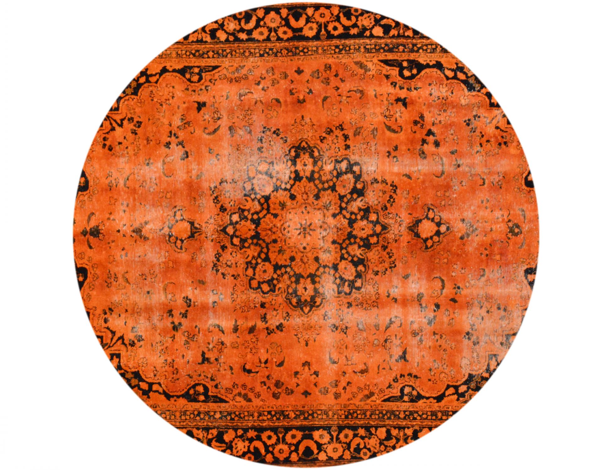 Rund Vintage Teppich rund  orange <br/>265 x 265 cm