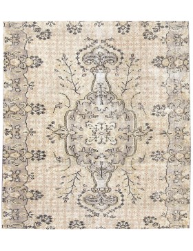 Beige Turco Tappeto vintage  168 x 168 cm