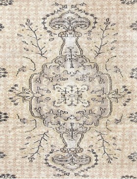 Beige Turco Tappeto vintage  168 x 168 cm
