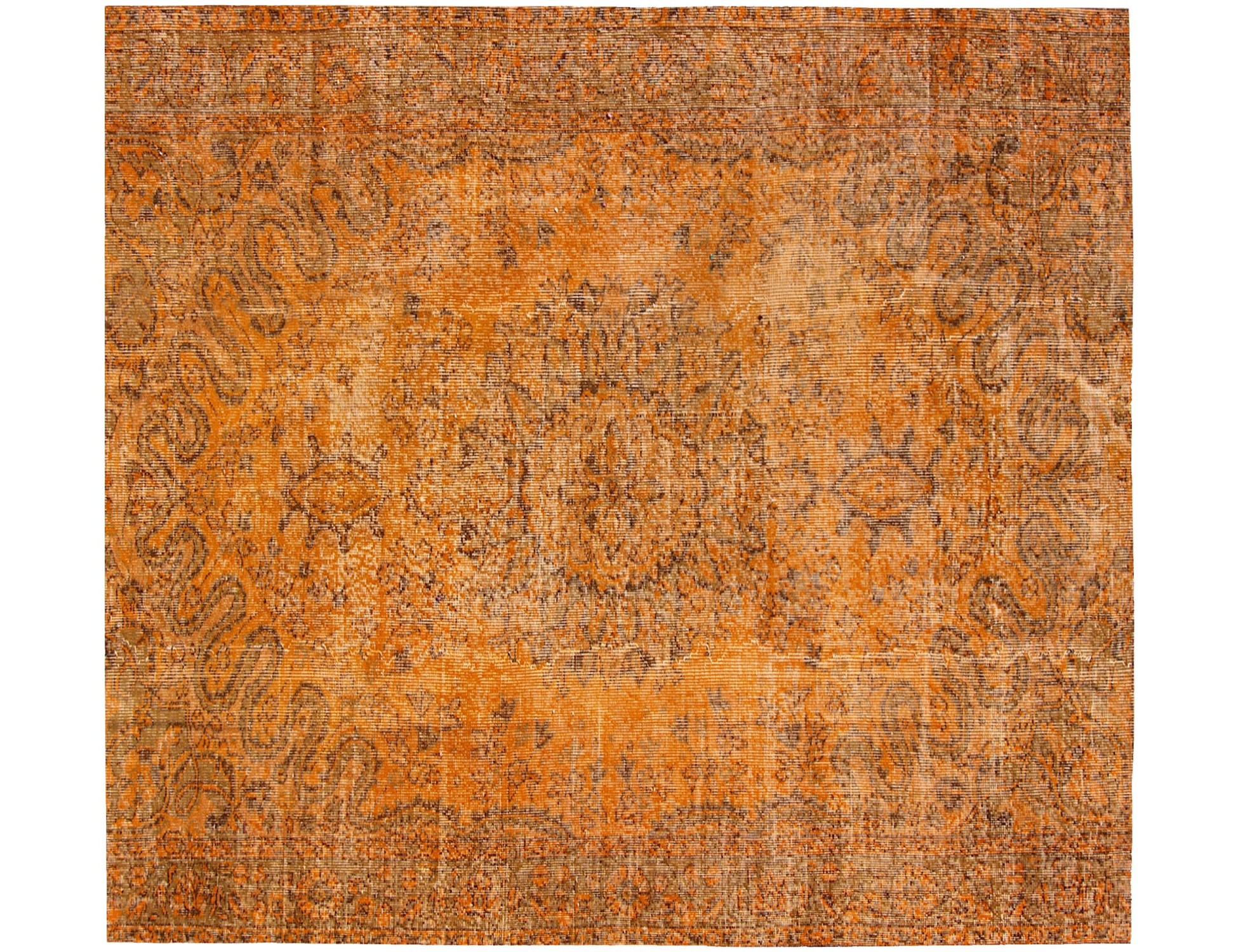 Orange  Turkey Vintage Carpet  165 x 165 cm