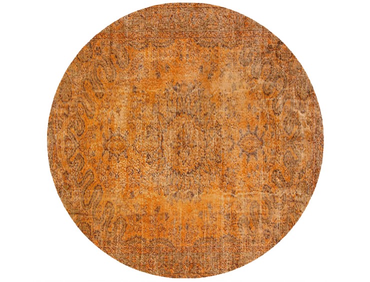 Orange Tyrkiet Vintagetæppe  165 x 165 cm