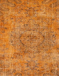 Orange Tyrkiet Vintagetæppe  165 x 165 cm