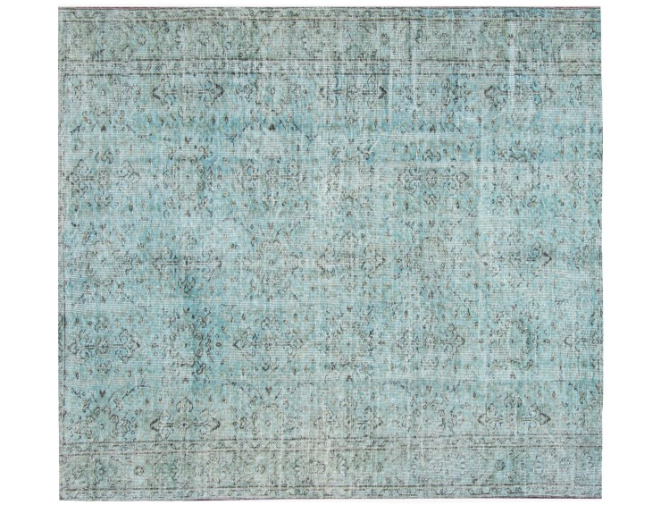 Blå Tyrkiet Vintagetæppe 160 x 160 cm