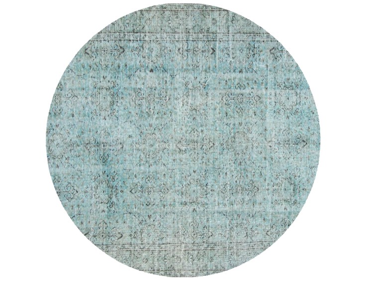 Blå Tyrkiet Vintagetæppe 160 x 160 cm
