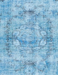 Blå Tyrkiet Vintagetæppe  181 x 181 cm