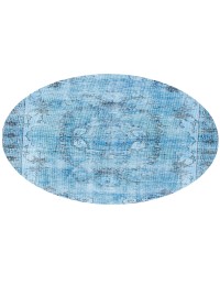 Blå Tyrkiet Vintagetæppe  181 x 181 cm