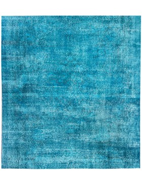 Blå Tyrkiet Vintagetæppe  155 x 155 cm