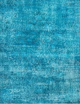 Blå Tyrkiet Vintagetæppe  155 x 155 cm
