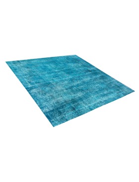 Blå Tyrkiet Vintagetæppe  155 x 155 cm