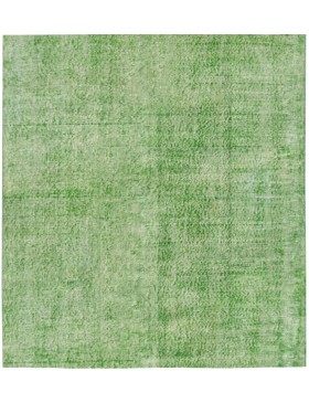 Verde Turquía Alfombra vintage 140 x 140 cm