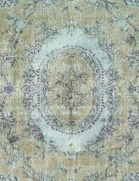 Grøn Tyrkiet Vintagetæppe  164 x 164 cm