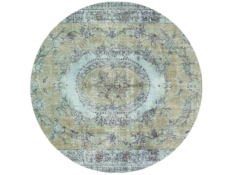 Grøn Tyrkiet Vintagetæppe  164 x 164 cm