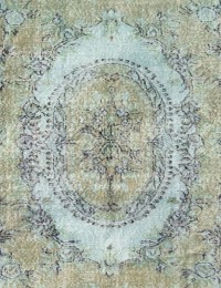 Grøn Tyrkiet Vintagetæppe  164 x 164 cm