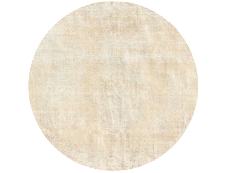 Beige Tyrkiet Vintagetæppe  160 x 160 cm