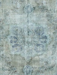 Grön Turkiet vintage matta  170 x 170 cm