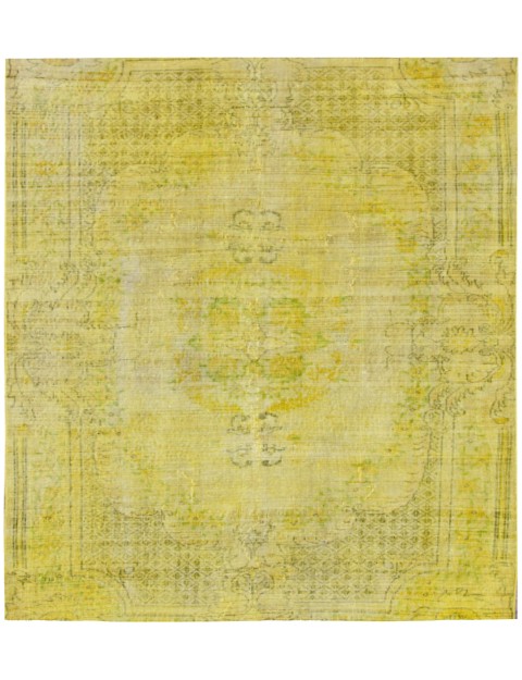 Gelb Türkei Persischer Vintage Teppich 163 x 163 cm