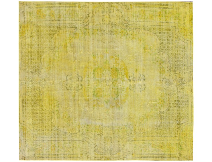 Yellow Turkey Persian Vintage Carpet 163 x 163 cm