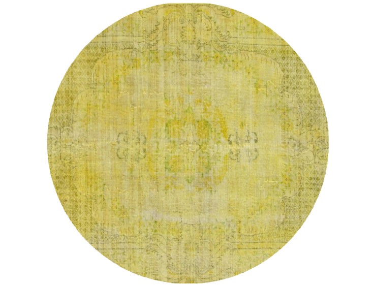 Yellow Turkey Persian Vintage Carpet 163 x 163 cm