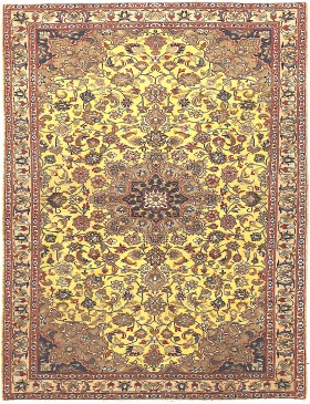 Gelb Persien Perserteppich 220 x 111 cm