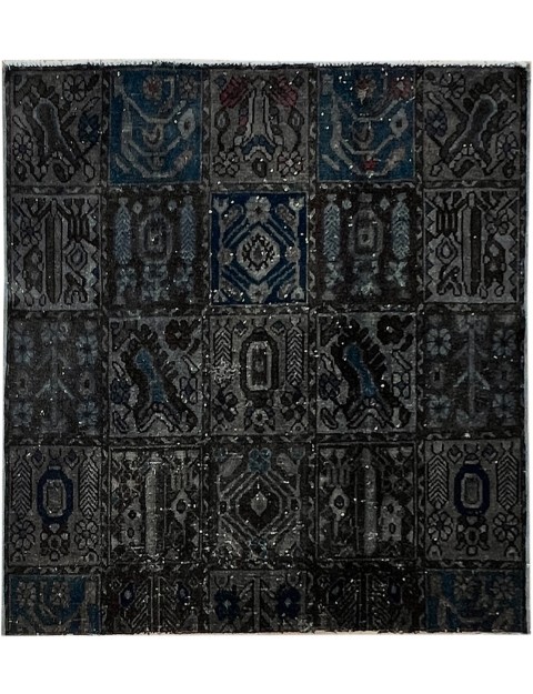 Grau Persien Vintage Teppich 123 x 141 cm