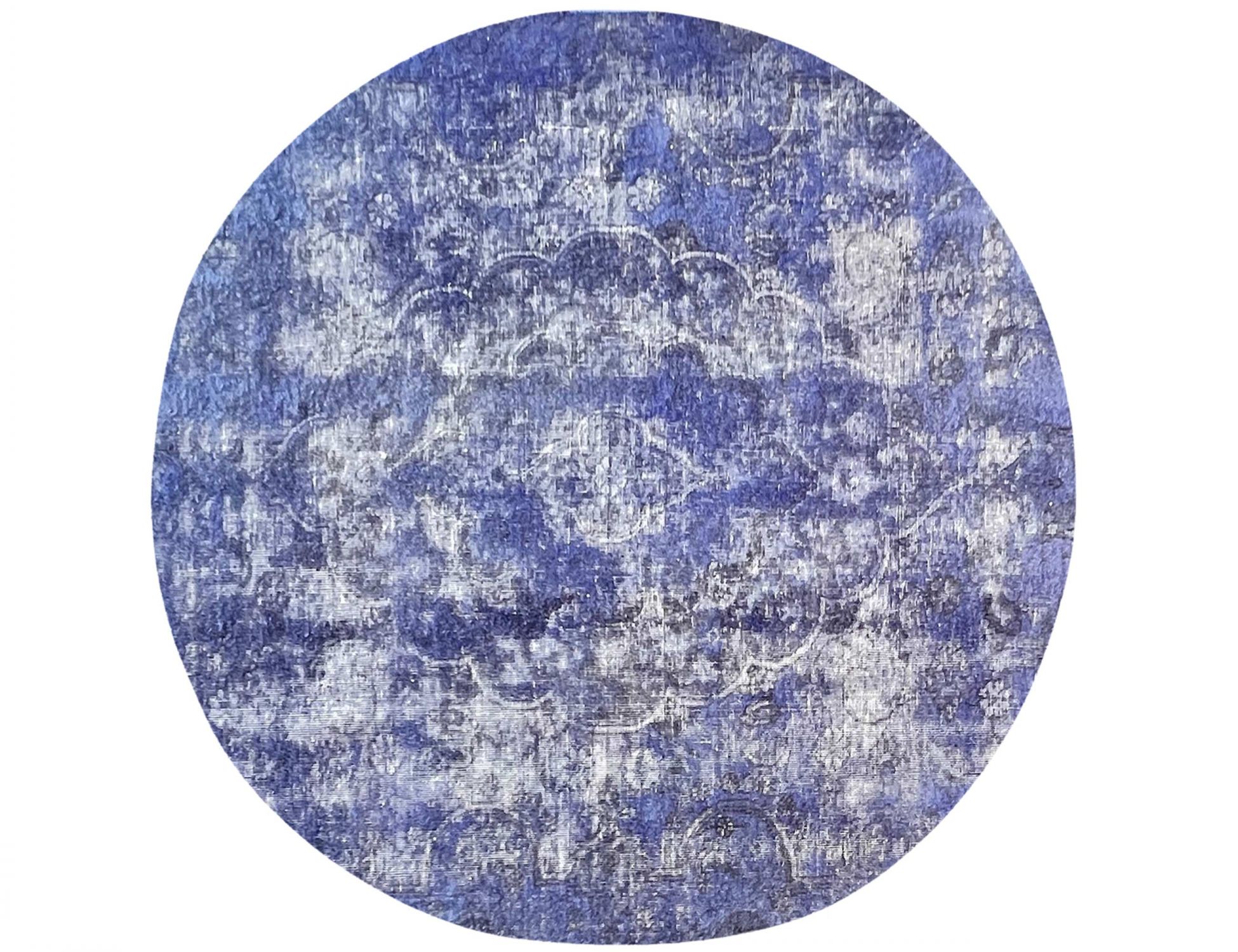 Rund Vintage Teppich  blau <br/>167 x 167 cm