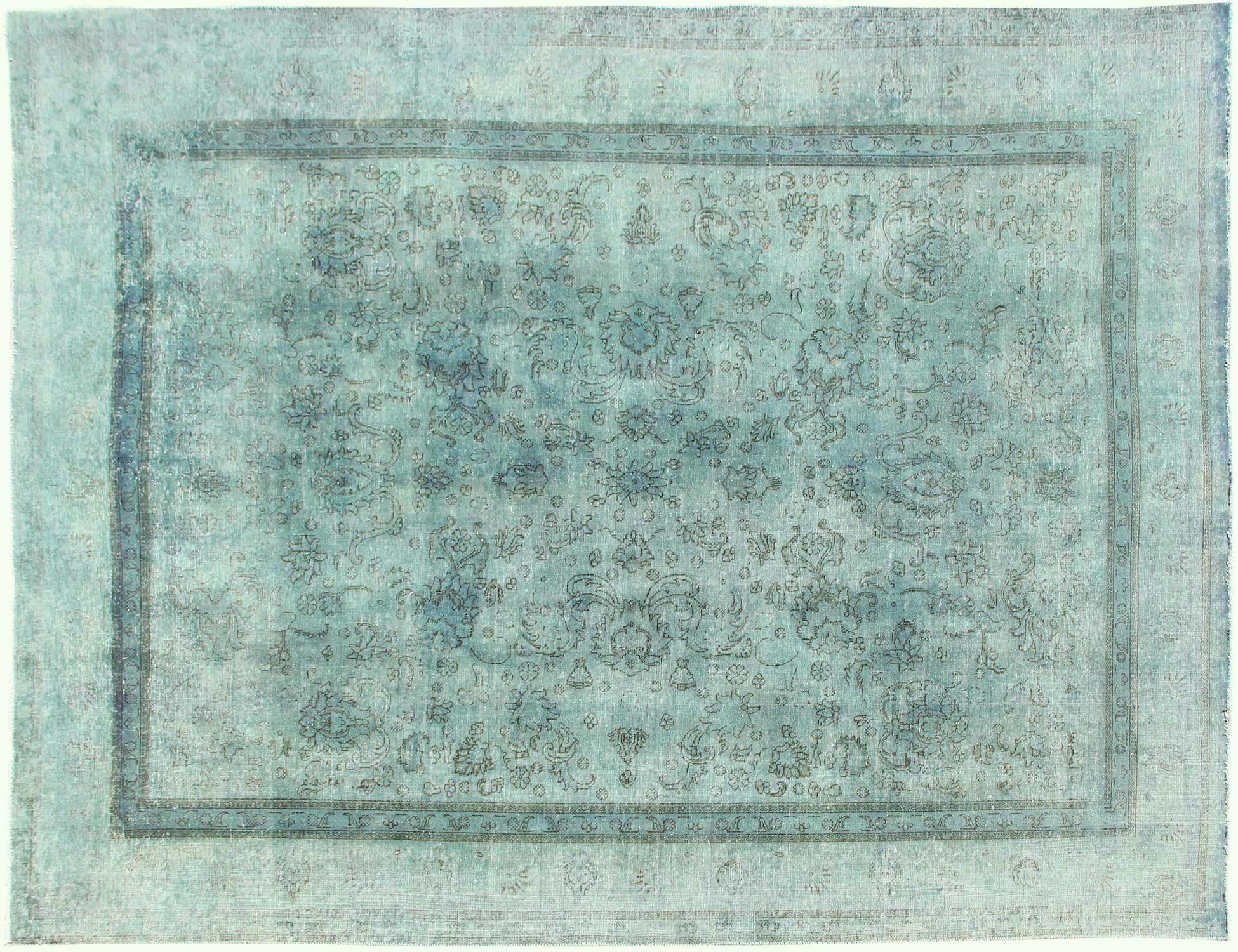 Tappeto vintage persiano  verde <br/>376 x 303 cm