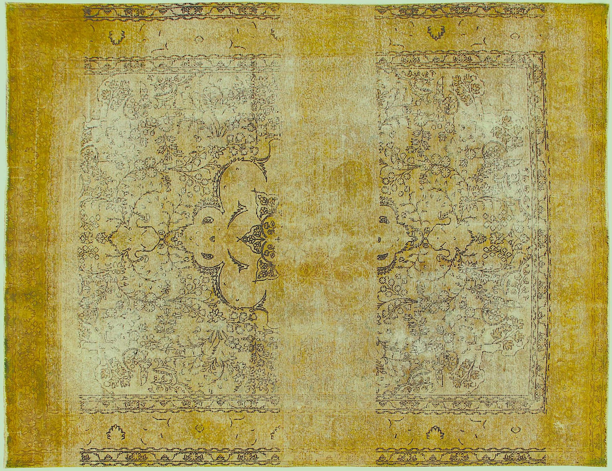 Persisk Vintagetæppe  gul <br/>398 x 307 cm