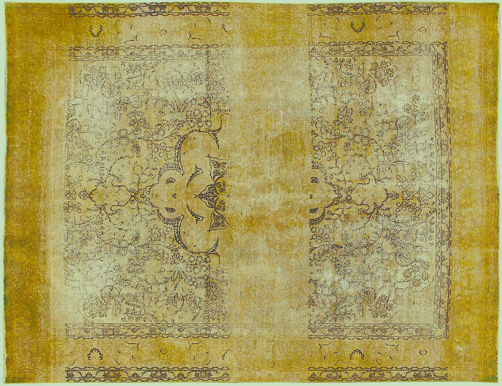 Tappeto vintage persiano  giallo <br/>398 x 307 cm