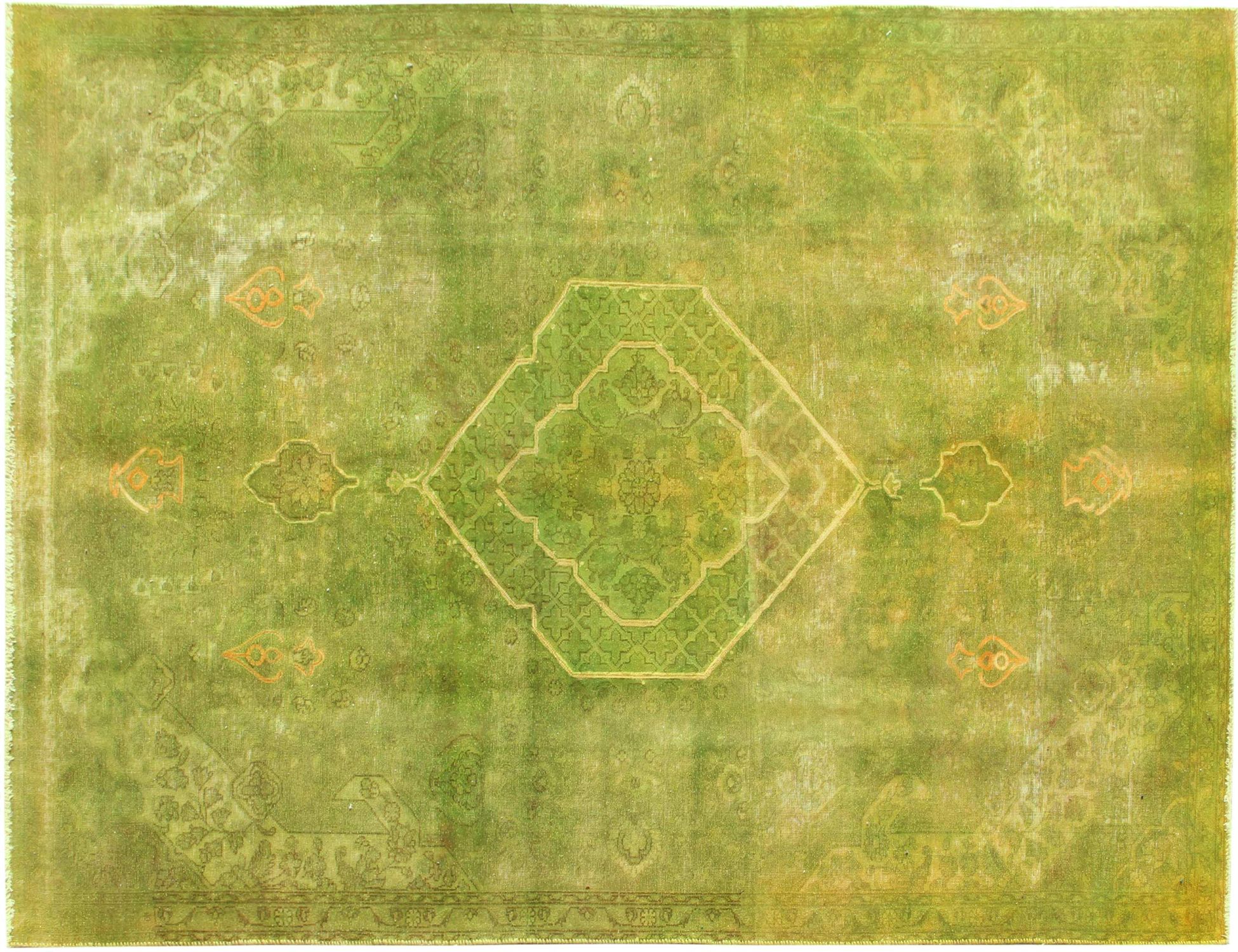 Persischer Vintage Teppich  grün <br/>380 x 224 cm