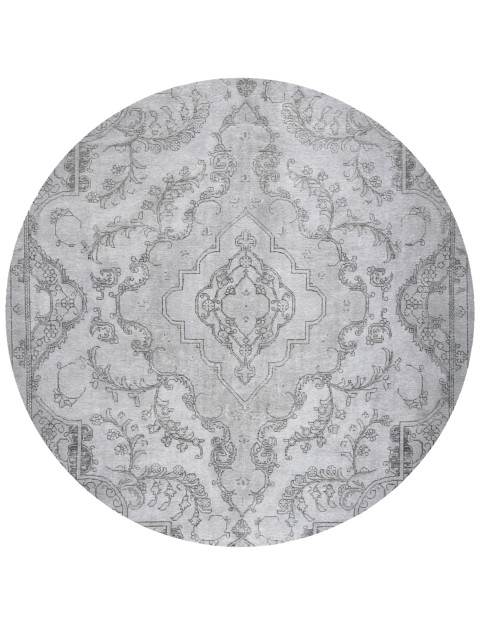 Grau Persien Vintage Perserteppich rund 240 x 240 cm