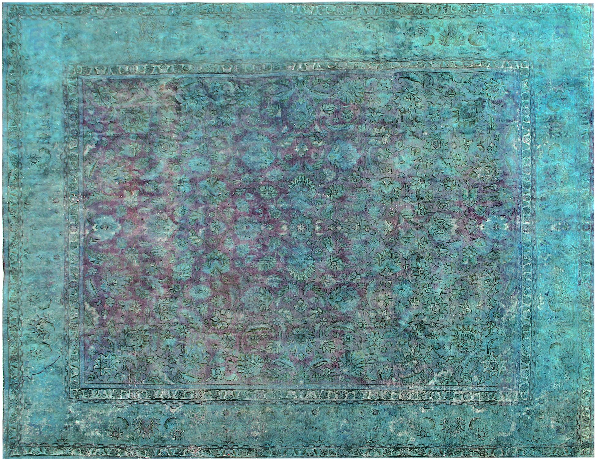 Tappeto vintage persiano  turchese <br/>405 x 343 cm