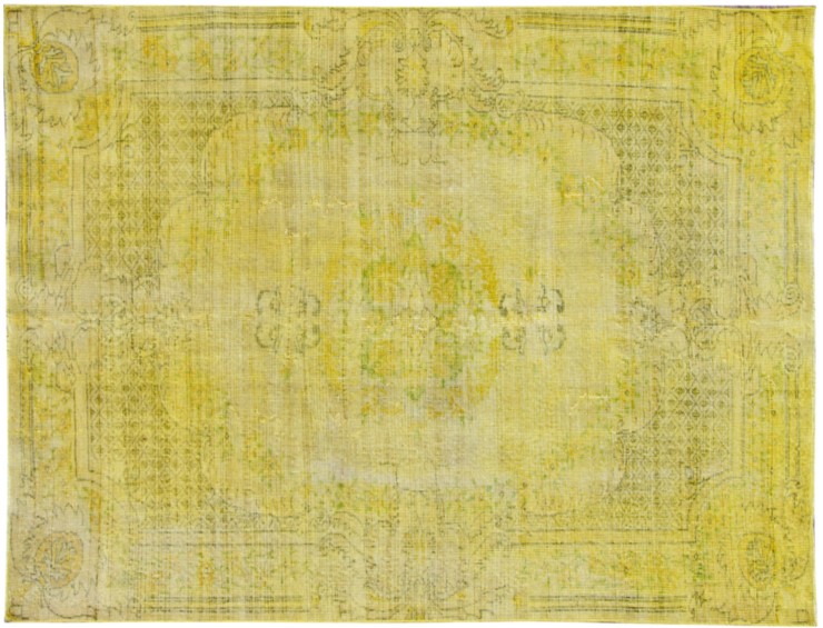 Gelb Türkei Persischer Vintage Teppich 259 x 163 cm