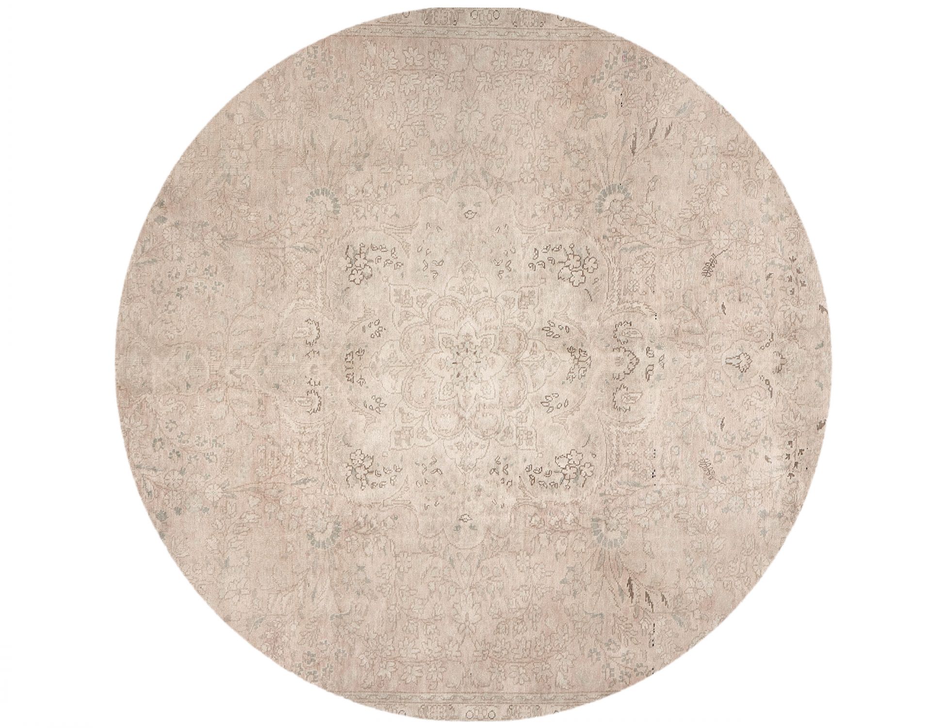 Rund  Vintage Teppich  beige <br/>212 x 212 cm