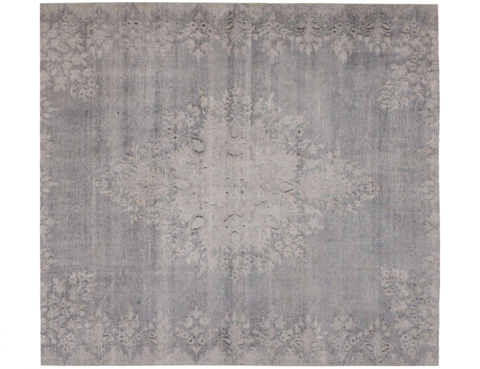 Quadrat  Vintage Teppich  blau <br/>200 x 200 cm