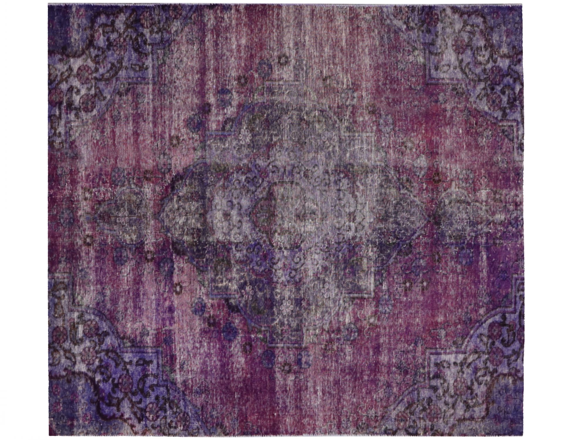 Quadrat  Vintage Teppich  lila <br/>170 x 170 cm