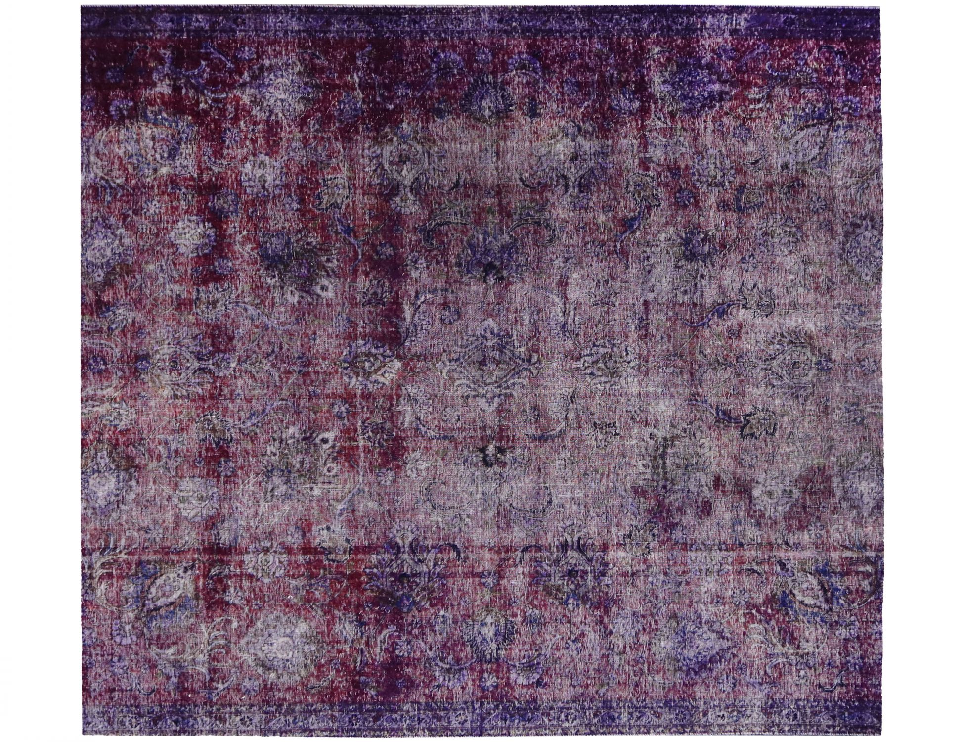 Quadrat  Vintage Teppich  lila <br/>256 x 256 cm
