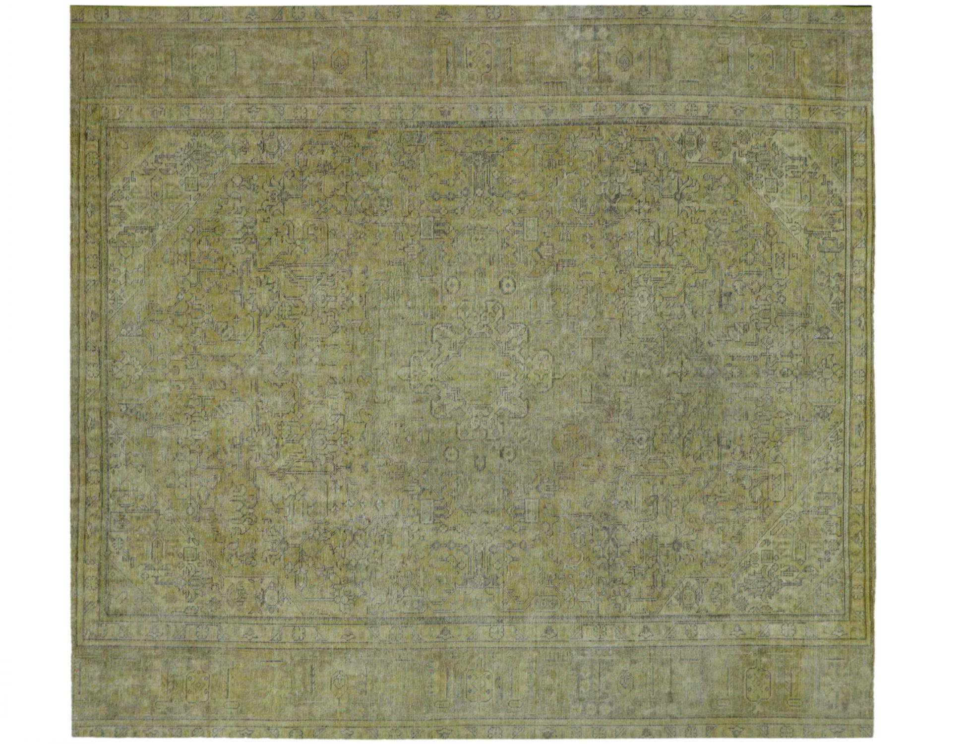 Quadrat  Vintage Teppich  gelb <br/>280 x 280 cm