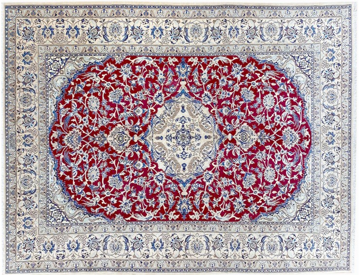 Röda Persien Persisk matta Naein  340 x 202 cm